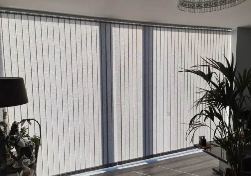 vertical blinds in a commercial area